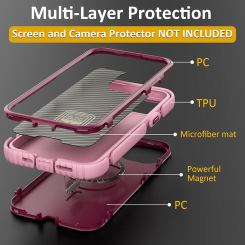 Follaroma 15 15, 6.1", for iPhone Case, Compatible with MagSafe, Heavy Duty Shockproof Protective Phone Case, Anti-Drop