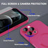 Hot Pink Magnetic Case for iPhone 12 Pro Max, Matte Soft Metallic, MagSafe Compatible, with Lens & 2 Screen Protectors.