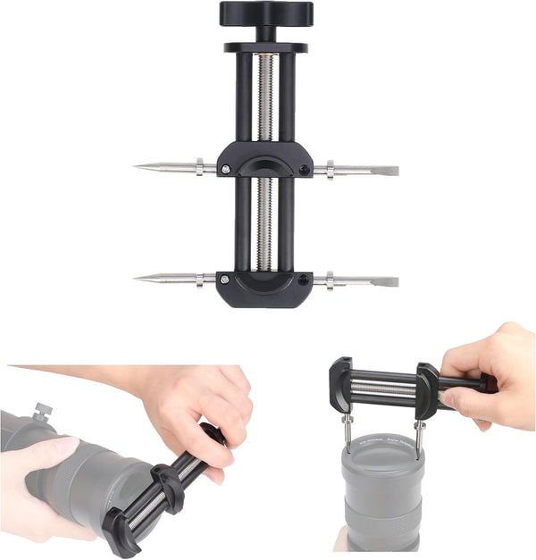 Fotga Metal Camera Lens Vise Tool Kit, Lens Repair Spanner Set with Adjustable Jaw for Filter Ring Restoration