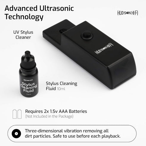 Hudson Hi-Fi Turntable Ultra Sonic Stylus Cleaner - Vinyl Stylus Needle Cleaner for Turntable Record Player - Anti
