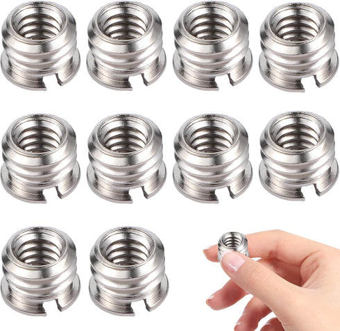 Zyghjort 10PCS 1/4"-20 Female to 3/8"-16 Male Tripod Adapter Standard Metal Tripod Adapters