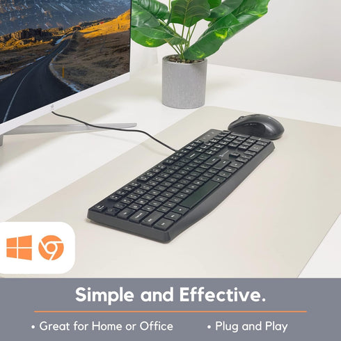 X9 Performance Wired Keyboard - Ultra Slim Full Size Ergonomic Computer Keyboard, Basic USB Keyboard for PC Desktop,
