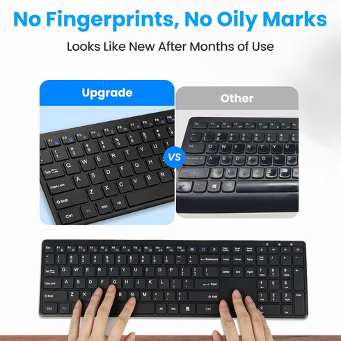 INFINMIND Keyboard-2.4G Keyboard,19 Wireless USB Ultra Slim Quiet Full Size Matte PC Computer Multimedia Keys,Number