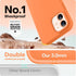 LOVE 3000 Bright Orange iPhone 12/12 Pro Case, Shockproof Silicone with Soft Anti-Scratch Microfiber Lining, 6.1"