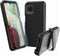Heavy Duty Case for Samsung Galaxy A12, Shockproof, Dropproof, Dust-Proof with Clip (Black)