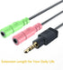 MillSO Headphone Mic Splitter, 3.5mm Headset Adapter, 2 TRS Female to TRRS Male Y Cable for Gaming Headset