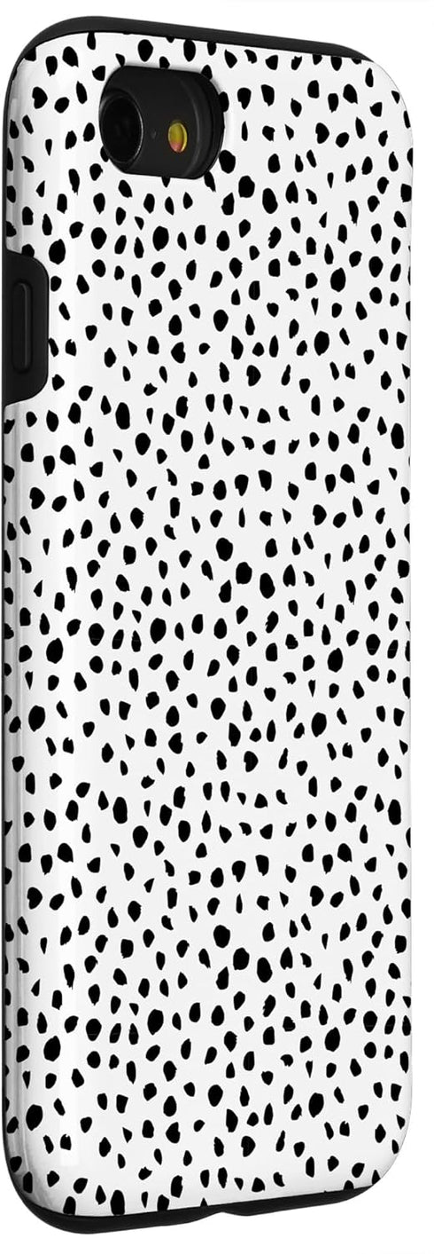 iPhone SE (2020) / 7 / 8 Case, Popular Dalmatian Pattern, White with Brush Stroke Black Spots