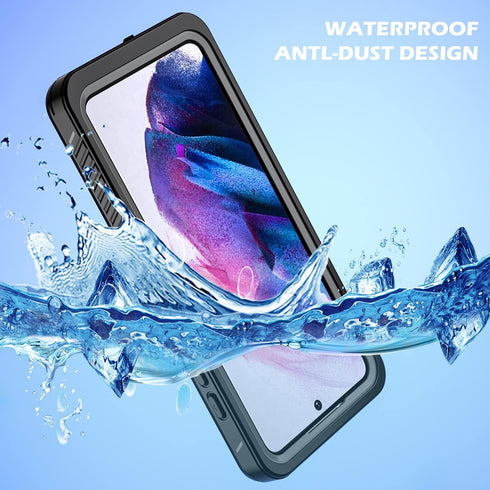 Waterproof Case for Galaxy S21 Fe 5G, Waterproof Shockproof Dirtproof Snowproof Case Rugged Clear Cover for Samsung Galaxy S21 Fe 5G for Snorkeling (Black)