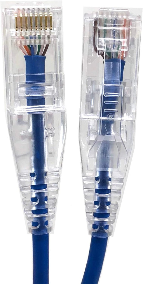 E08-010BL-SLIM 10' Ultra Slim Cat6 Utp RJ45 Patch Cable in Blue