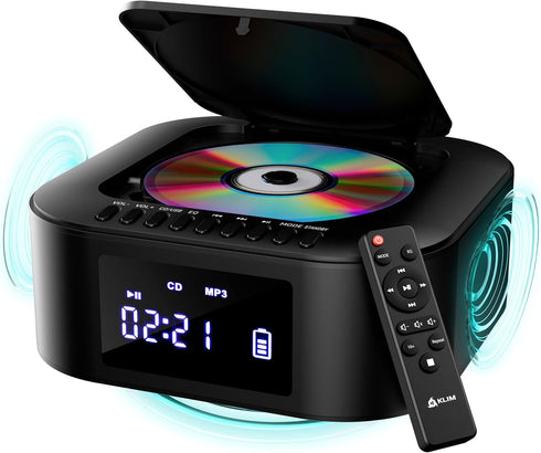 KLIM Boombox E1 - CD Player Portable Audio System + Extra BASS with