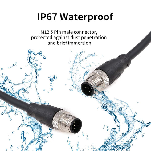 Eonvic Industrial M12 5 Pin Male Aviation Sensor Connector with Electrical PVC Cable