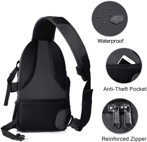MOSISO Shockproof Camera Sling Bag, Space Gray DSLR/SLR/Mirrorless Backpack with Tripod Holder & Modular Inserts