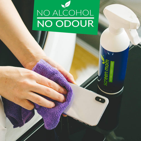Screen Mom Screen Cleaner Spray (32oz) - 2 x 16oz Bottles, TV & Computer Screen Cleaner with 2 Microfiber Towels