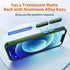 iPhone 12 Pro Case, Shockproof Military Grade Protection, Slim Translucent Hard Back, Frosted Green, 6.1'' Case.