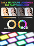 GLOUEN 4 10 3000mAh RGB Selfie Light for iPhone, Portable Phone Light Clip with Light Modes & Brightness Levels