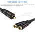 RCA Splitter, 2 Pack RCA Male to Dual RCA Female Y Splitter Cable, 8 Inches Gold Plated Audio Cord for Subwoofer Speaker