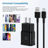 Type C Fast Charging Charger, 2 Pack USB Android Phone Wall Block & Charge Cable for Samsung Galaxy