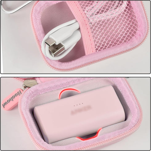 Boobowl Case for Anker Nano Portable Charger Power Bank, 5,000 mAh with Built-in Lightning Connector, Storage Holder -