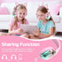 85/94dB Headset, QearFun Kids Cat Ear Headphones Wired with Mic, Safe Volume Limit, Sparkly Wired Foldable, Sharing