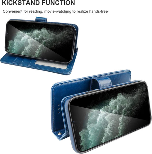 Bocasal Wallet Case for iPhone 11 Pro Max, Card Holder PU Leather, Magnetic Detachable Kickstand, Shockproof Flip Cover