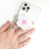 OnTheGrip Compatible with Magsafe Magnetic Authentic Solid Color Daisy Flower Design Collapsible Mobile Phone Grip Stand Holder for Smartphone Tablet Cell Phone Accessory (Magsafe Type, White Pink)