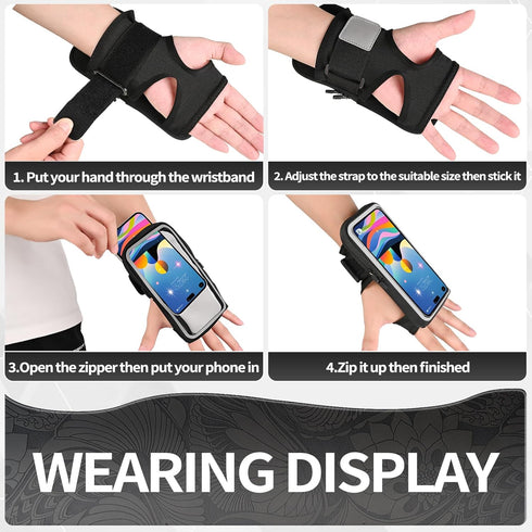Kebrela (16/15/14/13/12/11/X/XR), S24/S10, 7.0'' Wristband Phone Holder for Running, Forearm Armbands, Running Armband
