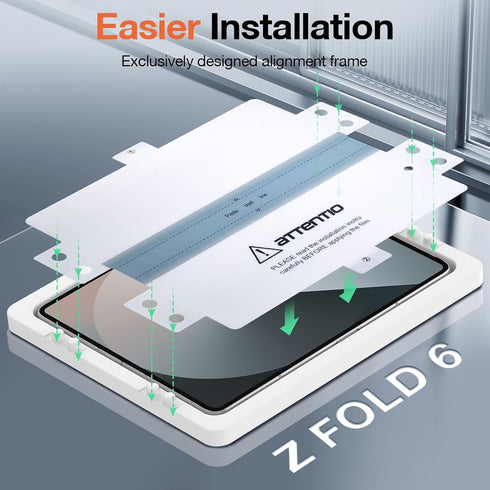 Fotbor Privacy Screen Protector for Samsung Galaxy Z Fold 6, Includes 2X Anti-Spy Film and Tempered Glass Protectors