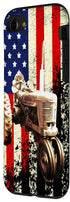 iPhone SE (2020) / 7 / 8 Tractor US American Flag Vintage Patriotic Farm Farmer Gift Case