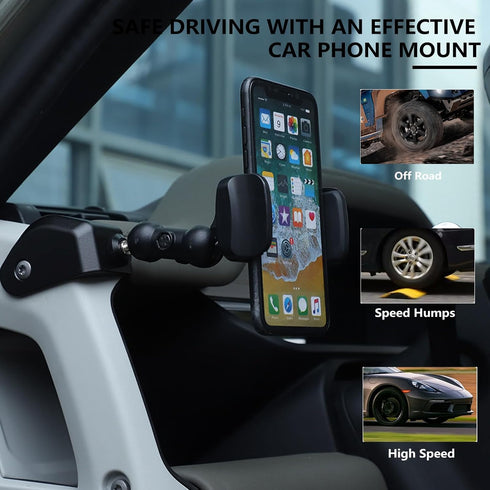 Car Phone Holder Aluminum Alloy for Land Rover Defender 90 110 130 2020-2024 Models, Left Side Mounting