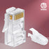 Everest Media Solutions RJ45 Cat6 Pass Through Connectors and Strain Relief Boots, Pack of 100, EZ to Crimp Modular Plug