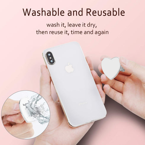 Cell Phone Finger Ring Stand with Sparkly Diamond, Nsiucion Heart Kickstand Holder for All Phones and Tablets