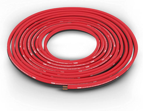 DS18 SW-12GA-100RB 12-GA Ultra Flex Speaker Wire 100FT Red and Black - Speaker Cable for Audio Applications
