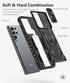 Case for Samsung Galaxy S22 Ultra 5G: Military Grade Rugged Protective Phone Cover with Built-in Kickstand - Black
