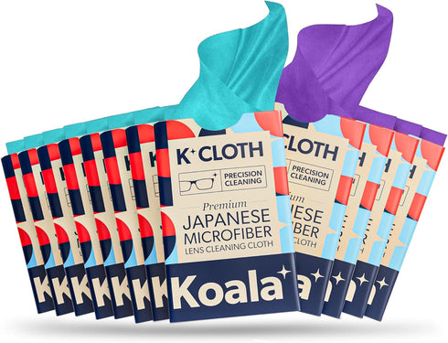 Koala Lens Cleaning Cloth, Japanese Microfiber Glasses Cleaning Cloths, Eyeglass Lens Cleaner (Pack of 12)