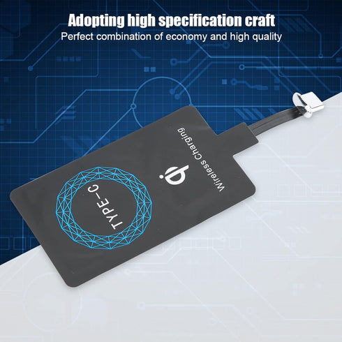 Wireless Charger, 2PCS Type C Wireless Charger Self Adhesive Sticker Charging Receiver for Mobile Phones