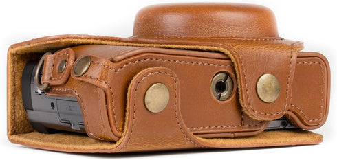 MegaGear MG1260 Ever Ready Leather Camera Case for Panasonic Lumix DC-ZS80, DC-ZS70, DC-TZ95, DC-TZ90 - Light Brown