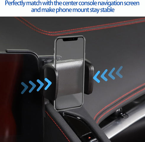 Car Phone Mount for Chevrolet Corvette C8 2020-2024, Center Console Navigation Screen Holder, Handsfree Stand - Style A