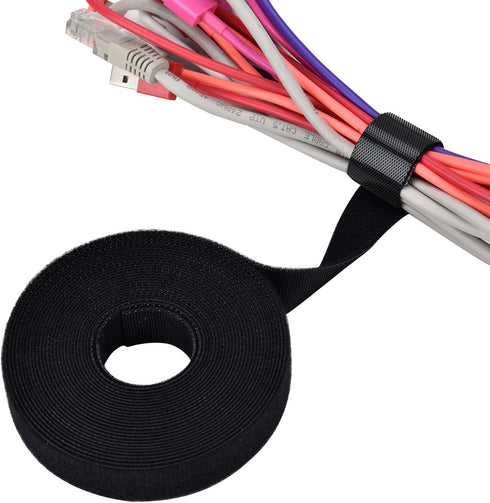 Pasow Fastening Tape Cable Tie - Double Side Nylon Power Wire Management 3/4 Inch 1 Roll Hook (5 Yards, Style 2)