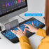 SABLUTE Large Print Backlit Computer Keyboards, Wired USB with 7-Color Backlit, Wrist Rest for Easy Typing