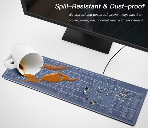 Keyboard Cover for Dell KB216, KM636, Optiplex 5250, 3050, 3240, 5460, 7450, 7050 & Inspiron AIO 3475/3670 - Clear