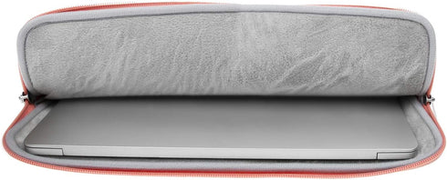 RAINYEAR 15 Inch Laptop Sleeve, PU Suede Leather Case, Protective Padded Cover, Water Resistant Carrying Computer Bag