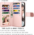 Njjex iPhone 12 Mini Wallet Case (2020), 9 Card Slots, PU Leather, Detachable Kickstand, Magnetic Cover, Rose Gold