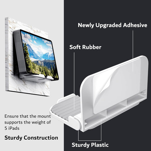 pzoz Wall Mount Cell Phone Holder for Outlet, Foldable Stand for Bathroom, Kitchen, Compatible with iPhone