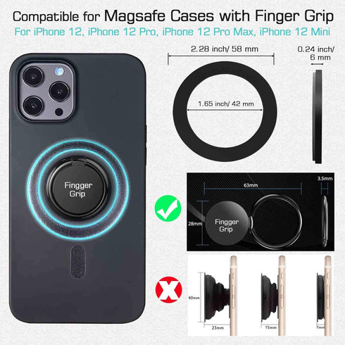 Magnetic Mag-Safe Car Wall Mount for iPhone 12/13/Pro/Pro Max - 2 Pack Magnet