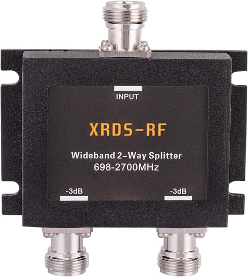 Wide-Band 2 Way Splitter, 3dB N Type Female-50 Ohm Cellular Signal Splitter for 4G/LTE System by XRDS-RF