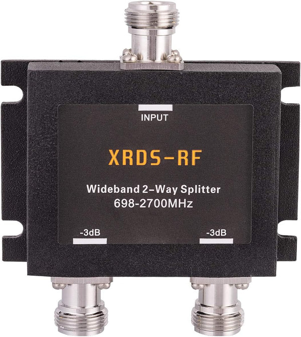 Wide-Band 2 Way Splitter, 3dB N Type Female-50 Ohm Cellular Signal Splitter for 4G/LTE System by XRDS-RF