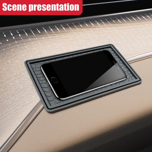 Deaelf Car Dashboard Non-Slip Mat, Waterproof PVC Car Dash Sticky Grip Pad with Cable Organizer, Multi-Functional Auto