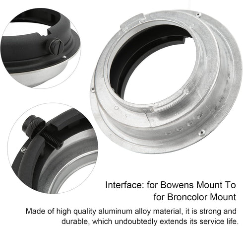 Speedring Adapter Ring for Photography Studio Lighting, Broncolor Mount to Bowens Mount Ring