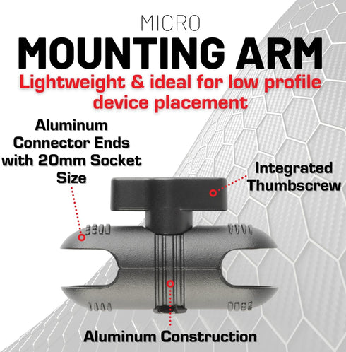 Bulletpoint 2.6" Aluminum Mounting Arm with Dual 20mm Socket Connector Ends for 20mm Ball Mounts