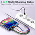 10ft 2Pack Multi Charging Cable - Fast 4 in 1 Braided USB Cable for iPhone, Type C, Micro USB, Samsung, LG, Tablets &